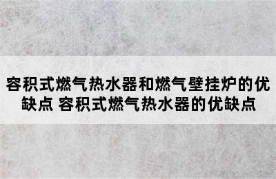 容积式燃气热水器和燃气壁挂炉的优缺点 容积式燃气热水器的优缺点